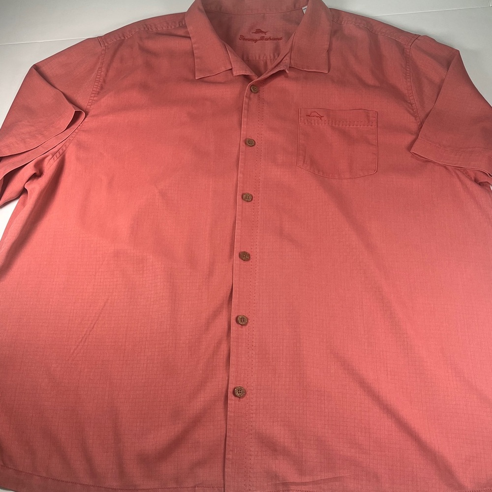 Tommy Bahama Coral Button-Up Silk Blend Short Sleeve Shirt With Pocket Sz 3XL